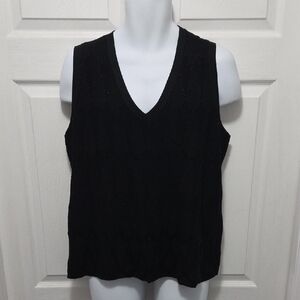 Jones New York 3x Black Textured Sweater Style Tank Top